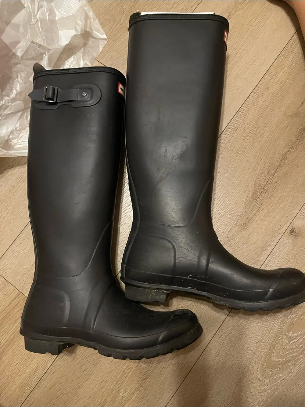 Hunter Black Tall Rubber Rain Boots - Women's